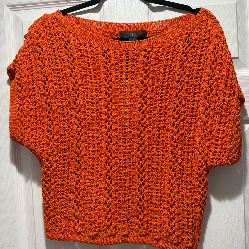 Zara Bright Orange Knit Sweater